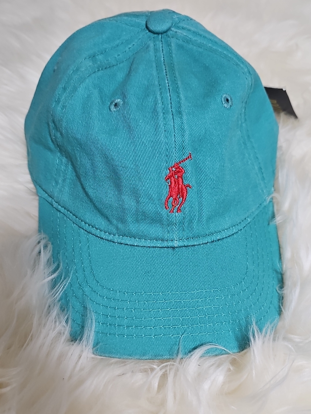 Polo by Ralph Lauren Teal  Cap with Red Pony